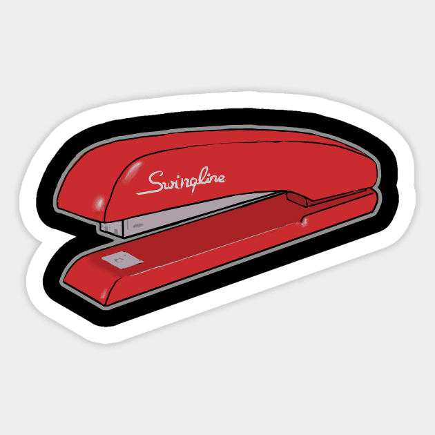 red stapler from an office space Sticker by WinstonsSpaceJunk